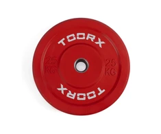 Weight plate TOORX Bumper Plate Challenge, red, 50 mm, 25 kg