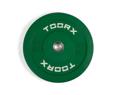 Weight plate TOORX Bumper Plate Challenge, žalias, 50 mm, 10 kg