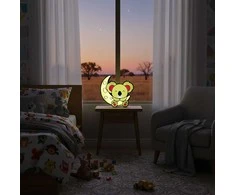 3D Gaminiai Vaikiškas LED šviestuvas Koala ir mėnulis