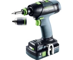 Suktuvas-gręžtuvas Festool T 18+3 HPC 4,0 I-Plus; 18 V; 2x4,0 Ah akum.