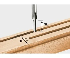 Vienašonė griovelių freza su galiniais ašmenimis Festool; 8/45 mm