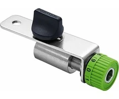 Tikslus kreipiančiojo elemento atramos nustatymas Festool FE-FS/OF/KF