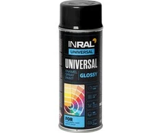 Aerozoliniai universalūs dažai INRAL UNIVERSAL juodi RAL9017 blizgūs 400 ml.