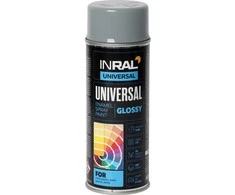 Aerozoliniai universalūs dažai INRAL UNIVERSAL šviesiai pilki RAL7046 400 ml.