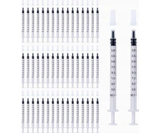 1 ml švirkštai, 50 vnt., laboratorinis plastikas, be adatų matavimui