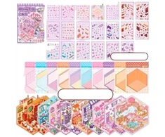 10 x 3D lipdukai ANTISTRESS KNYGA TIKTOK HOUSES ROOMBOX SCENES DIY