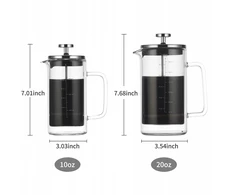 10oz prancūziško kavos virimo aparato karštis su dvigubomis sienelėmis