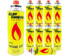 10x Alpen Camping kasetė 400ml krosnys ir degikliai DAUGIAU PASKIRTIS