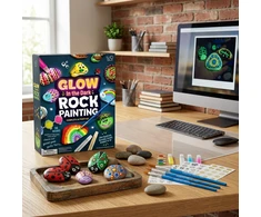 10x Painting Stones Set Creative Paints Glitter DIY vaikams