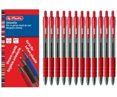 12 vnt. raudonų gelinių rašiklių Herlitz Smoothy 0,7mm