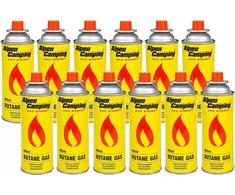 12x DUJŲ kasetė dujinė kasetė ALPEN CAMPING 400ml krosnelės degiklis grilis