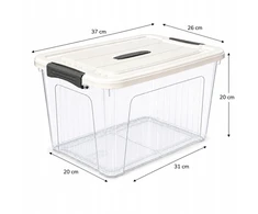 13L plastikinis indas su permatomu dangteliu, 37x26x20