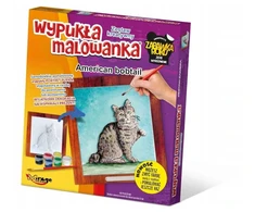 1X DAŽYMO KNYGELĖ American Bobtail Cat plastikinis RINKINYS KŪRYBINGUMUI Pasidaryk pats