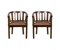 2 KĖDŽIŲ RINKINYS Antyki24 Naujas Lenong Retro Medinis Oda Ruda 80cm