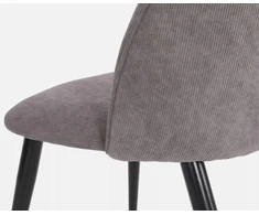 2 valgomojo kėdžių komplektas, pilkas velvetas, metalinis pagrindas, patogus