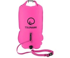 2 viename „TSUNAMI“ rožinis apsauginis plūduras su sausa kišene maudynėms