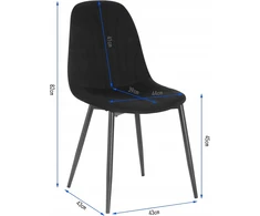 2 X KĖDĖS VALGOMO VIRTUVĖS RINKINYS VELVET METAL LEGS AS