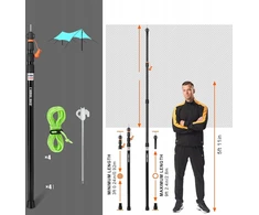 2 X TELESKOPINIS ALIUMINIO STIETO stiebo statinė TAŠINĖS PAlapinei 92-280cm