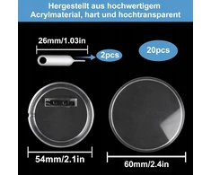 20 60 mm akrilo ženkliukų RINKINYS, „pasidaryk pats“ permatomas, stiprus