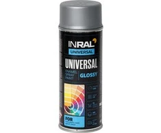 Aerozoliniai universalūs dažai INRAL UNIVERSAL sidabro chromas RAL9006 400 ml.
