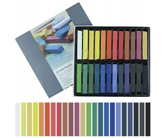24 spalvų sausų pastelių rinkinys juostelėse PHOENIX minkštos kreidelės 24 vnt.