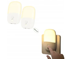 2x LED naktinė lemputė SU SUTEMSOS JUDĖJIMO JUTIKLIO RYŠKUMO REGULIAVIMO KONTAKTAIS
