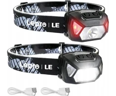 2x LED priekinis žibintas įkraunamas 1200 mAh vandeniui atsparus 6 režimai Lepro