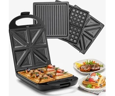 3-IN-1 1200 W DAUGIAFUNKCINĖ vaflinė, SUMUŠINIŲ GRILĖLĖ, KEIČIAMOS PLOKŠTĖS
