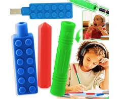 3 vnt. Logopedinis, terapinis, sensorinis pieštukų dantukas žmonėms, sergantiems ADHD ir autizmu