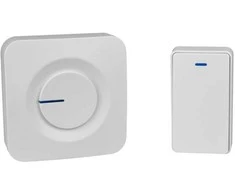 32 melodijų belaidis skambutis su mygtuku Lumio 230V/120m baltas