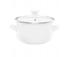 35069 Emaliuotas puodas su dangteliu Pyza kremas 20 cm 3,8 l EMALIA OLKUSZ