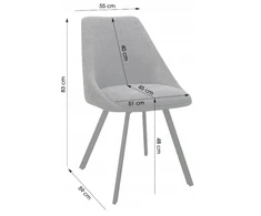 360° SUKIMOS KĖDĖS VALGOMOSIUI 2 Vnt 83X55X59 CM ANTRACITU MINŠTI