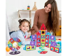 3D EDUKACINIAI MAGNETINIAI KONSTRUKCINIAI KLUOKAI 180 dalių DĖLĖLĖ VAIKAMS