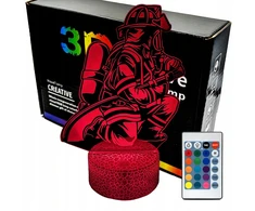 3D Lamp 3d Led Naktinė Lempa - Gaisrininkų Tema