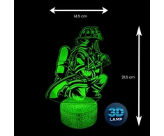 3D Lamp 3d Led Naktinė Lempa - Gaisrininkų Tema