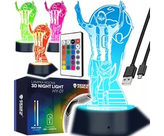 Renew Force 3D LED NAKTINĖ LAMP nuotolinio valdymo pultas RGB GAMING FUTBOLO PLAYER DOVANA FC Barcelona