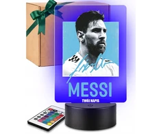 Plexido 3D LED naktinė lempa Lionel Messi Dovana su vardu futbolo gerbėjui
