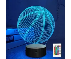 3D LED NAKTINIS LEMPAS VAIKAMS SU KREPŠINIO MOTYVU, 16 SPALVŲ, DOVANA