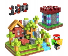 3D magnetiniai blokeliai, 180 vnt rinkinys + figūrėlė + nemokama dėžutė