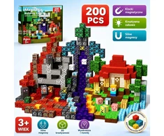 3D magnetiniai blokeliai 200 elementų vaiduoklio motyvų kubelių rinkinys