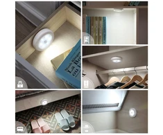 3x LED lempa, prieblandos judesio jutiklis, PIR BATERIJOS
