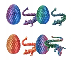 4× Dragon Crystal Joints 3D spausdintas kilnojamas KIAUŠINIŲ rinkinys PURPURINE-MĖLYNA
