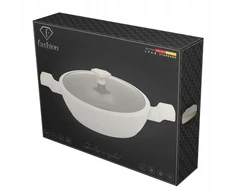 4,5 l seklus puodas su dangteliu 30 cm, Fashion FTV-0067 matinis kremas - auksinis