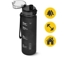 Sportinė gertuvė 4FIZJO 650 ml, tritanas, juoda
