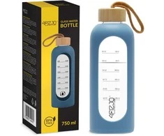4Fizjo 750 ml mėlyno stiklo vandens butelis