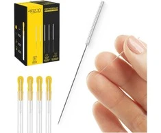 4Fizjo Akupunktūros adatos su kreiptuvu, 100 vnt., 0,3 x 50 mm