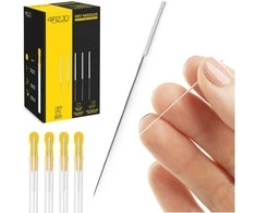 4Fizjo Akupunktūros adatos su kreiptuvu, 100 vnt., 0,3 x 100 mm