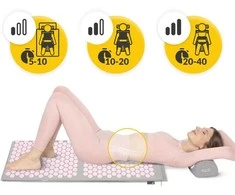 4Fizjo Didelis akupresūros kilimėlis su pagalvėle, klasikinis XL, rožinis