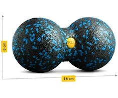 4Fizjo Dvigubas EPP masažo kamuoliukas 8 cm mėlynas