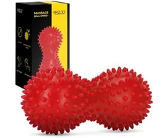 4Fizjo Dvigubas sensorinis masažo kamuoliukas, raudonas